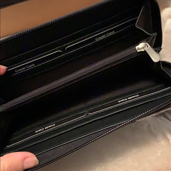 Myra Black, white hairon leather wallet, handmade - Picture 3 of 10